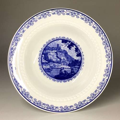 TWO (A MATCHED PAIR  ) ROYAL CAULDON BRISTOL IRONSTONE BOWLS ` SCENARIO `