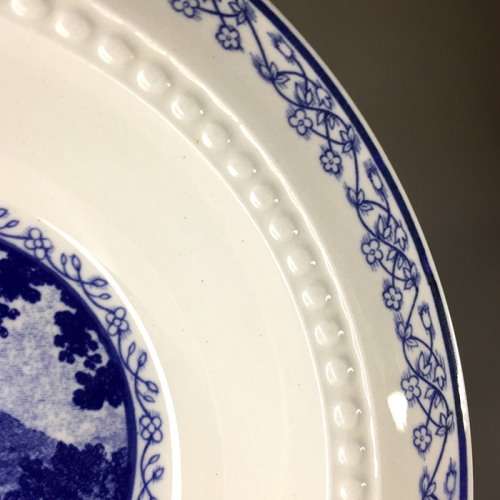 TWO (A MATCHED PAIR  ) ROYAL CAULDON BRISTOL IRONSTONE BOWLS ` SCENARIO `