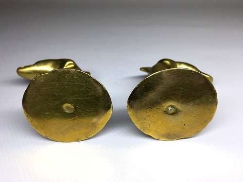 A  MATCHED PAIR  OF SOLID BRASS, DOLPHIN  ORNAMENTS