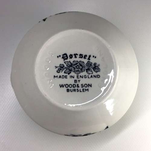 WOODS & SONS BURSLEM ` DORSET ` TAB HANDLED DEEP BOWL WITH UNDER PLATE