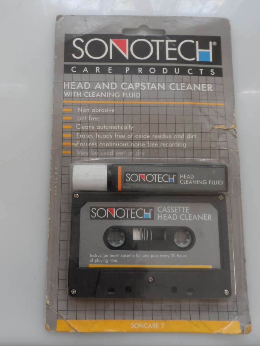 SONOTECH AUDIO CASSETTE HEAD & CAPSTAN CLEANER, & DE-MAGNETISER WITH FLUID