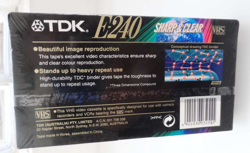 TDK , SC , VHS CASSETTE ,   PAL SECAM, E240 / 343 m