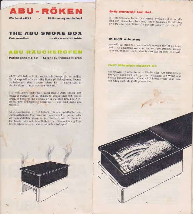 ABU SMOKER  MADE IN SWEDEN  by OPTIMUS, UNUSED WITH MANUAL RECIPE BOOK , CANNED HEAT & SMOKE DUST