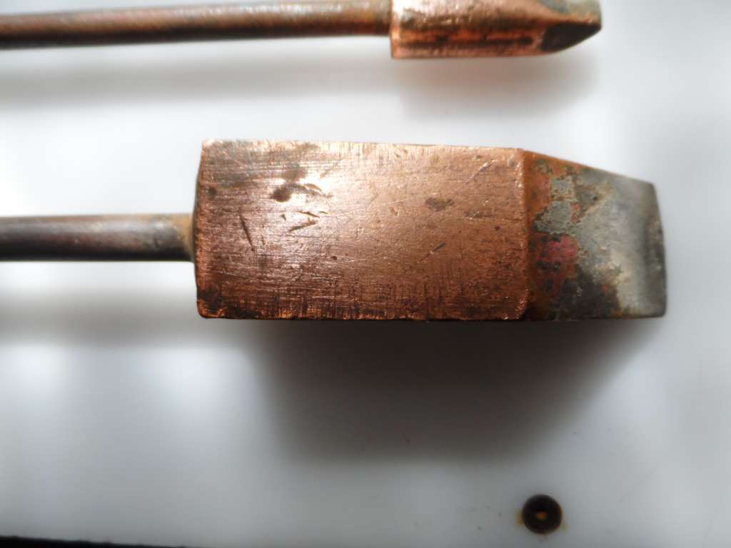 VINTAGE 1940,s , SET OF FOUR SOLID COPPER SOLDERING IRONS