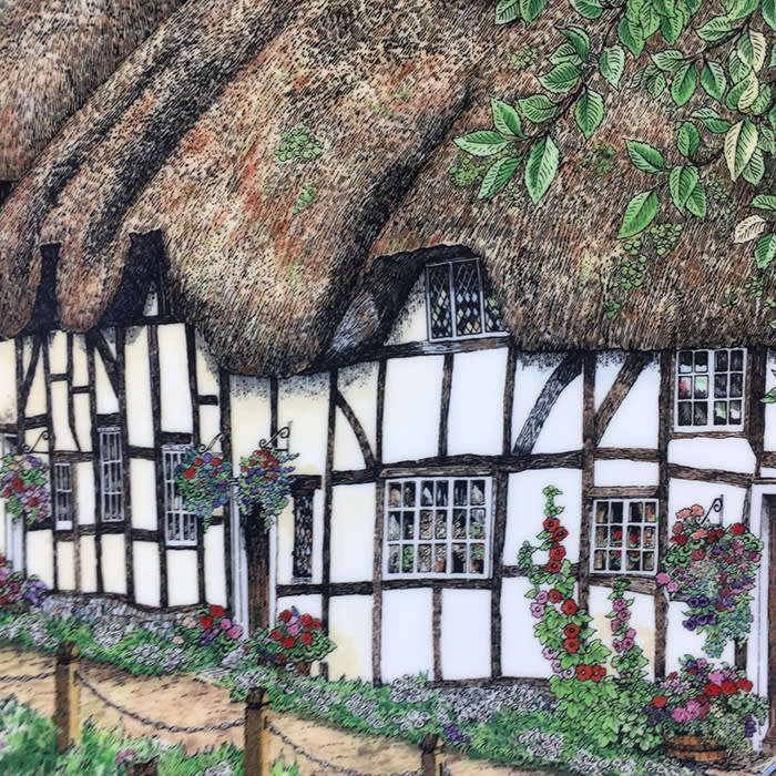 ROYAL WORCESTER fine bone china , display plate  Villages series ` WHERWELL ` by : Sue Scullard