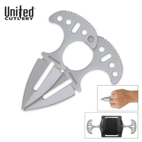 United Cutlery Undercover Twin Push Daggers (Silver) - IMMEDIATE SHIPPING