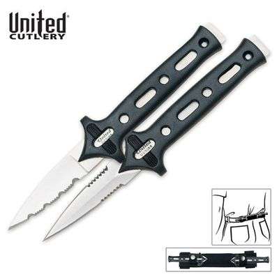 United Cutlery Special Agent Stinger Daggers with Hidden Belt Sheath