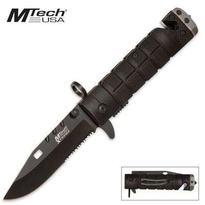 MTech Xreme Pocket Knife Grey Black Blade