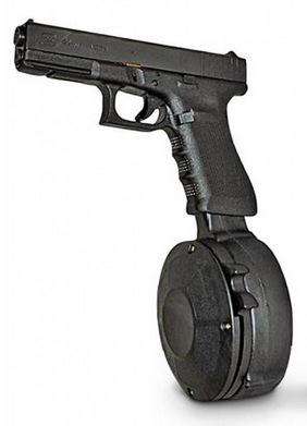 Glock 50  round drum - 9mmP - for Glock 17, 19, 26 and 34