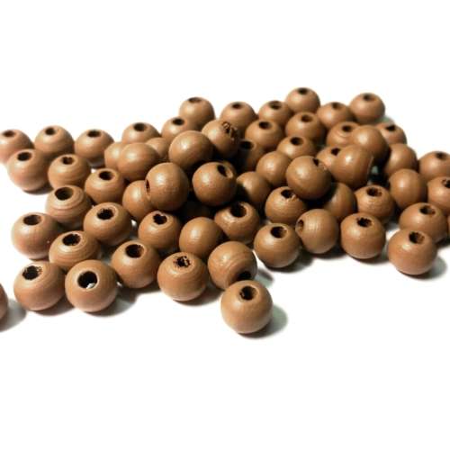 Beads / Wooden Beads / 6mm / caramel brown Beads / Price p. 100 pcs / Beads for crafting