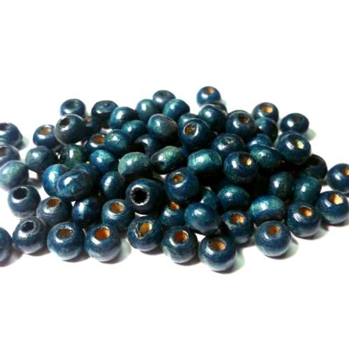 Beads / Wooden Beads / 6mm / dark petrol Beads / Price p. 100 pcs / Beads for crafting