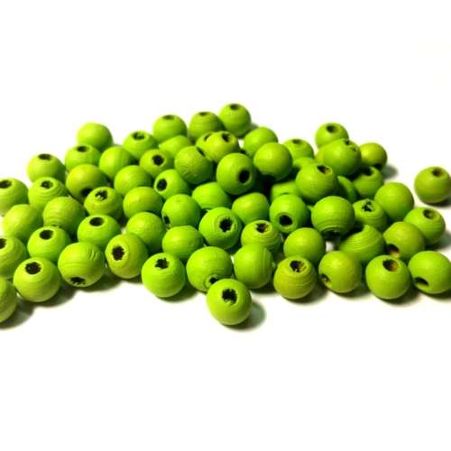 Beads / Wooden Beads / 6mm / lind green Beads / Price p. 100 pcs / Beads for crafting