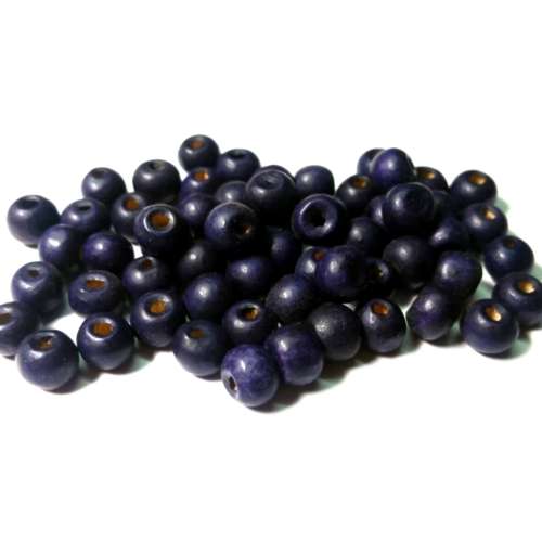 Beads / Wooden Beads / 6mm / dark purple Beads / Price p. 100 pcs / Beads for crafting
