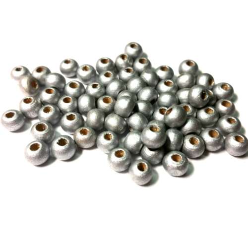Beads / Wood Beads - silver +/-820pcs - 6mm / Beads for crafting