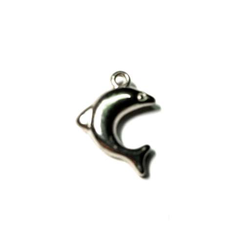 Pendant / Nickel free Metal / Dolphin / 18mm x 15mm / Price p. 10pcs / for crafting