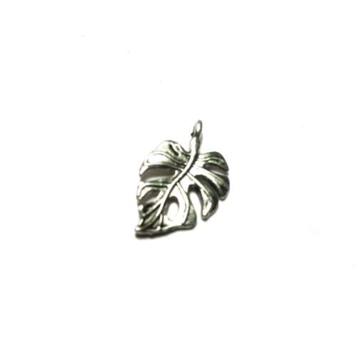 Pendant  -5pcs -20mm x 13mm - Metal Nickel free - leaf / for crafting