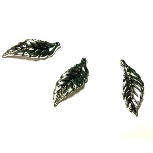 Pendant / acrylic Pendant /5pcs/ leaf (metal optic) - pendant -40mm x14mm, Beads for crafting