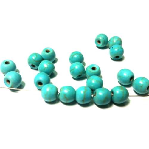Beads / 20pcs / Synthetic Stone Howlite Beads /  8mm ball Beads / Beads for crafting