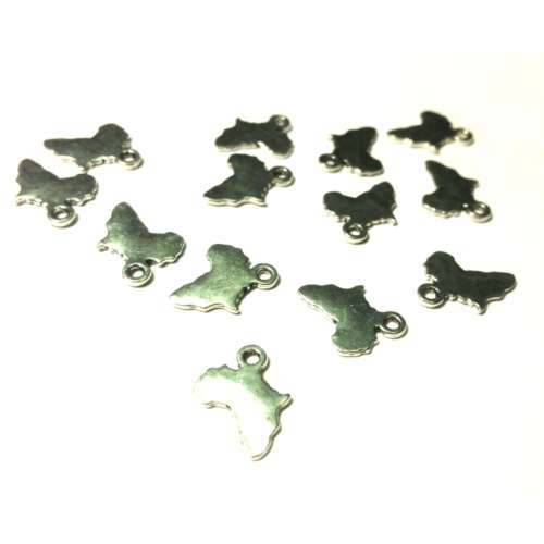 Pendant /13 x 10mm - Nickel free Metal - Africa Map 10pcs / for crafting