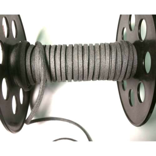 Velours synth. Leather Cord String / 3mm -dark grey / Price per meter / for jewellery crafting