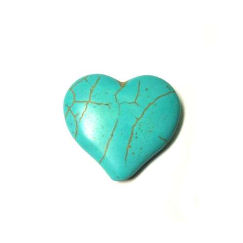 Beads / Howlite Beads  Heart Beads 33x34mm - Beads for jewellery crafting