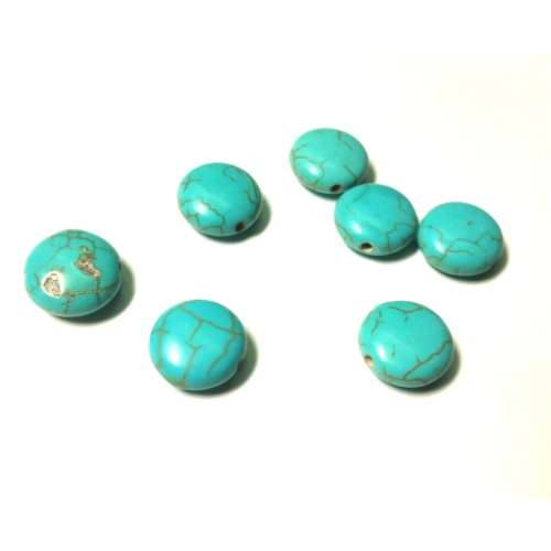 Beads / Howlite Beads  12mm flat / for jewellery crafting