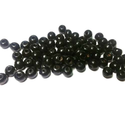 Beads / Wooden Beads / 6mm / black Beads / Price p. 100 pcs / Beads for crafting