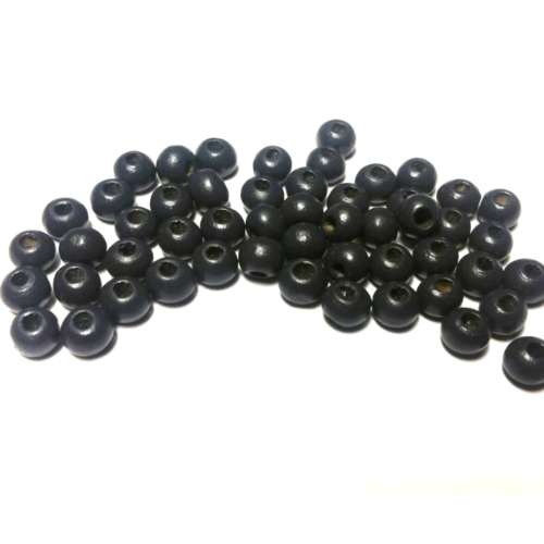 Beads / Wooden Beads / 6mm / very dark grey Beads / Price p. 100 pcs / Beads for crafting