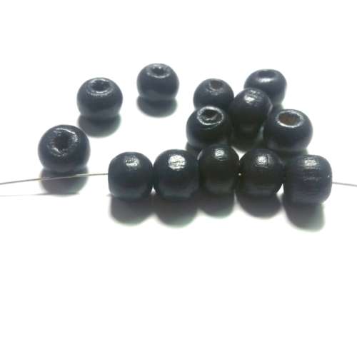 Beads / Wooden Beads  8mm  grey-black Beads- 40 pcs / Beads for crafting