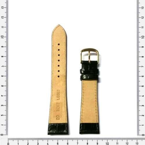 Strap 20mm / watch strap genuine leather / black / made in Germany