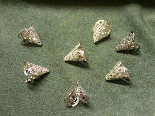 15mm cord end / silver color  price 6pcs