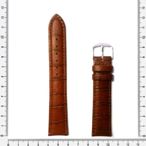 Strap, 20mm watch strap / genuine leather strap, fox brown / Strap made in Germany