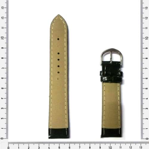 Strap, 20mm watch strap / genuine leather strap, black / Strap made in Germany