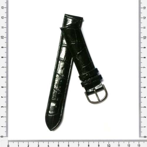 Strap, 20mm watch strap / genuine leather strap, black / Strap made in Germany