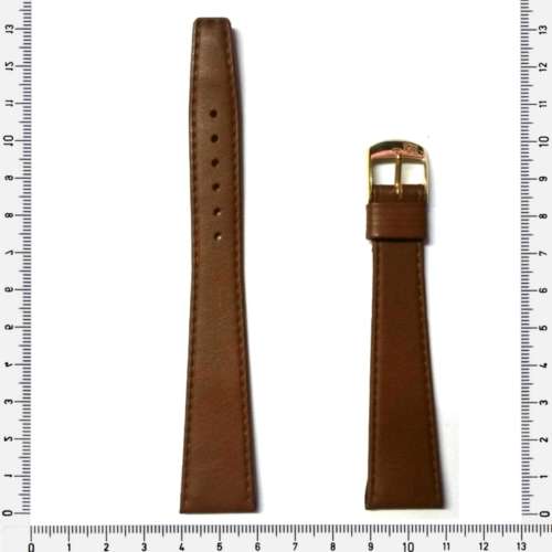 Strap, 20mm watch strap, genuine leather strap, brown, extra long  / click-in system, Germany Strap