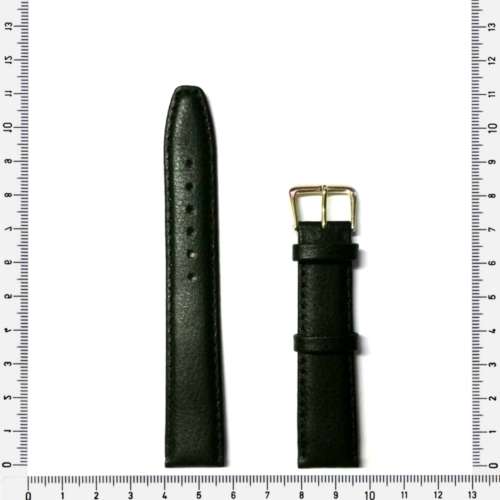 Strap, 18mm watch strap / genuine leather strap, black / Strap made in Germany