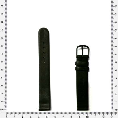 Strap, 14mm watch strap / genuine leather strap / mat black / Strap Made in Germany