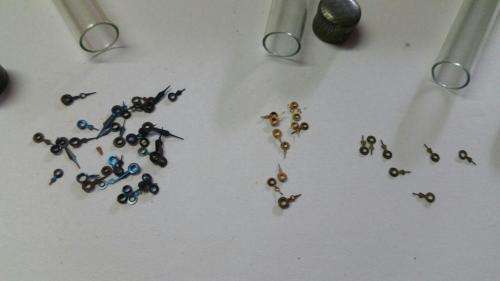antique Watch parts / spares / Box with different small hands /Watchmaker Treasures 27 tubes