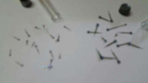 antique Watch parts / spares / Box with different small hands /Watchmaker Treasures 27 tubes