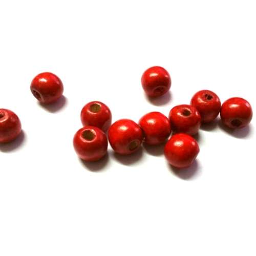 Beads / Wooden beads, red Beads, 12mm,   price 20pcs / Beads for crafting