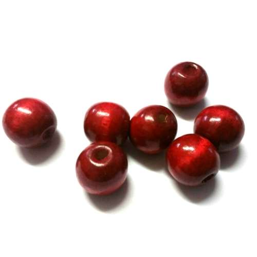 Beads / Wooden beads / cherry red Beads / 18mm  /  price 10pcs / Beads for crafting