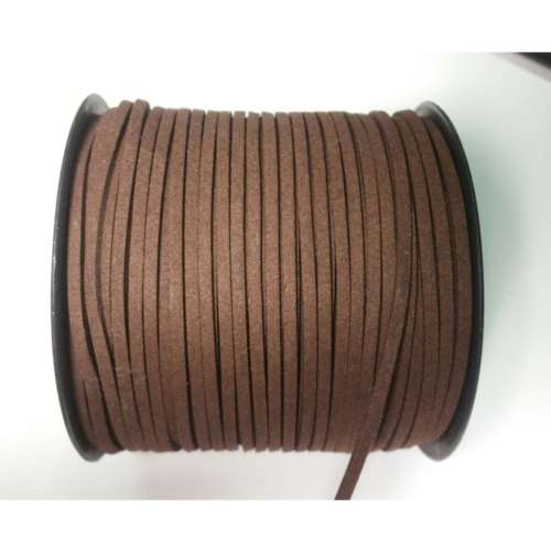 Velours synth. Leather Cord String / 3mm - dark brown / Price per meter / for jewellery crafting