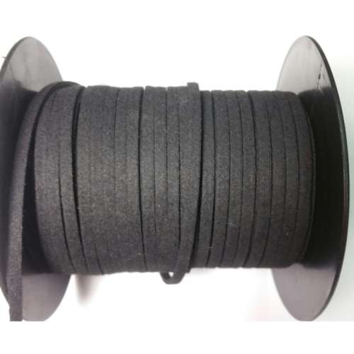 Velours synth. Leather Cord String / 3mm - black / Price per meter / for jewellery crafting