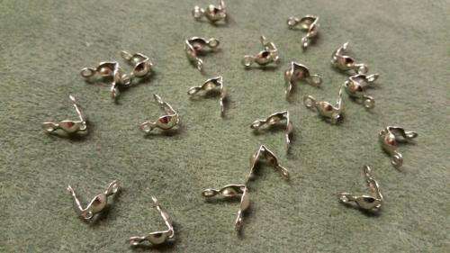 Crimp End Beads, Silver Clamshell Calottes Knot Covers With Closed Loop, 4mm (20Pcs) / crafting