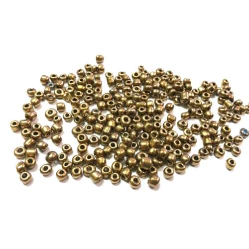 Beads, 200 pcs Glass seed Beads, antique gold Beads, Beads for crafting