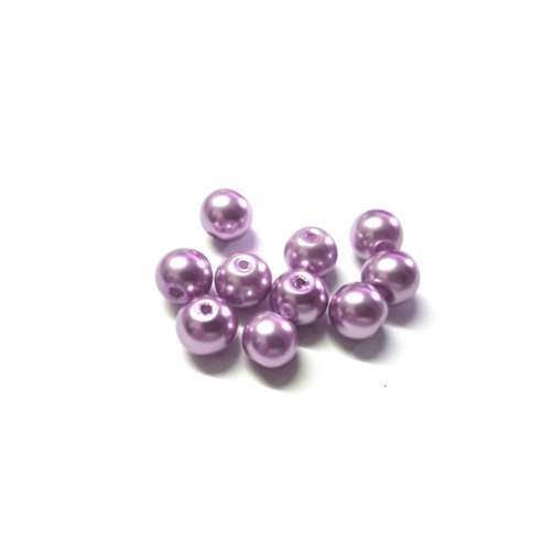 Beads / 10pcs Glass Pearl Beads dyed / light purple Beads / 8mm / Beads for crafting