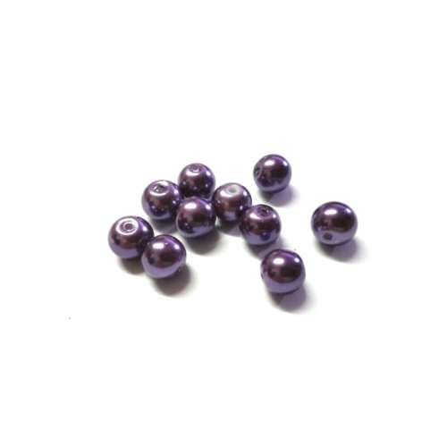 Beads / 10pcs Glass Pearl Beads dyed / purple Beads/ 8mm / Beads for crafting