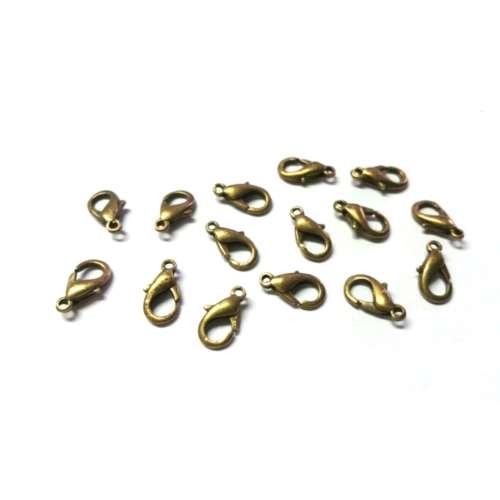 Clasps /10pcs Findings / Clasp / Lobster / Antique gold /  12mm - Findings for crafting