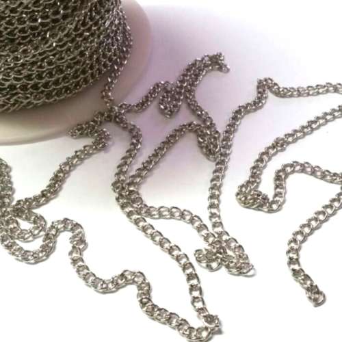 Chain / silver color /  3mm for crafting / Price p. meter