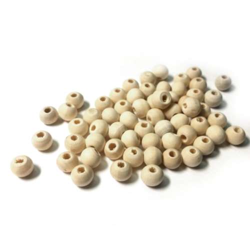 Wooden Beads 6mm creme -100 pcs